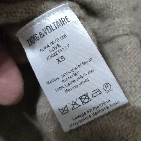 Zadig & Voltaire Alma Give Me Love Oversized Turtleneck Sweater, 100% Wool, EUC! - Picture 15 of 15